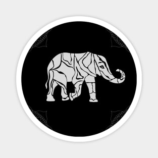 A wandering elephant with mandala pattern print Magnet